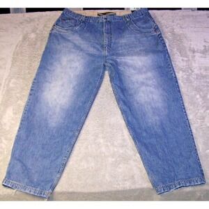 Raider Jeans Men's Hip Hop Rap Med Wash‎ Baggy Straight Leg Blue 43X31 (Tag 46)